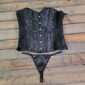 Over Bust Corset With Matching Thong